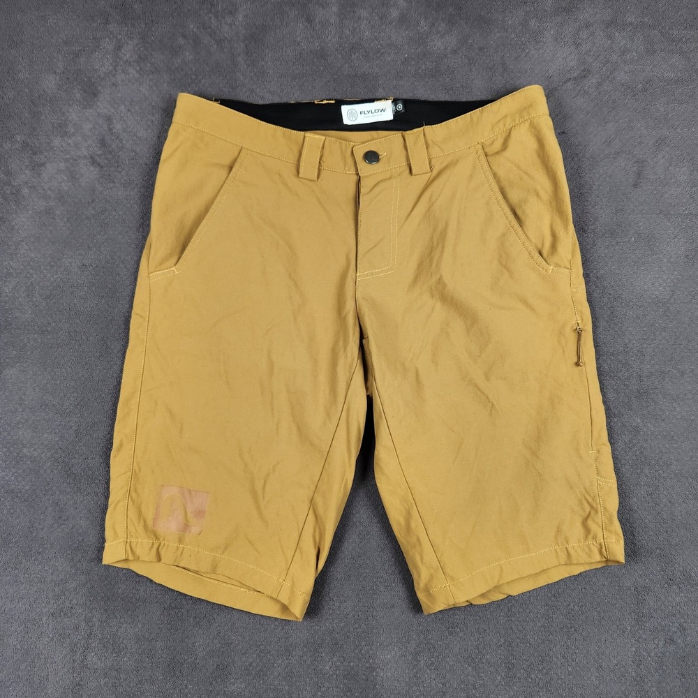 Flylow Goodson Shorts Mens Medium Brown 12" MTB Trail Hiking Stretch 0035-2100